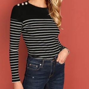 Summer boating top 🌟 Nautical striped shirt with buttons